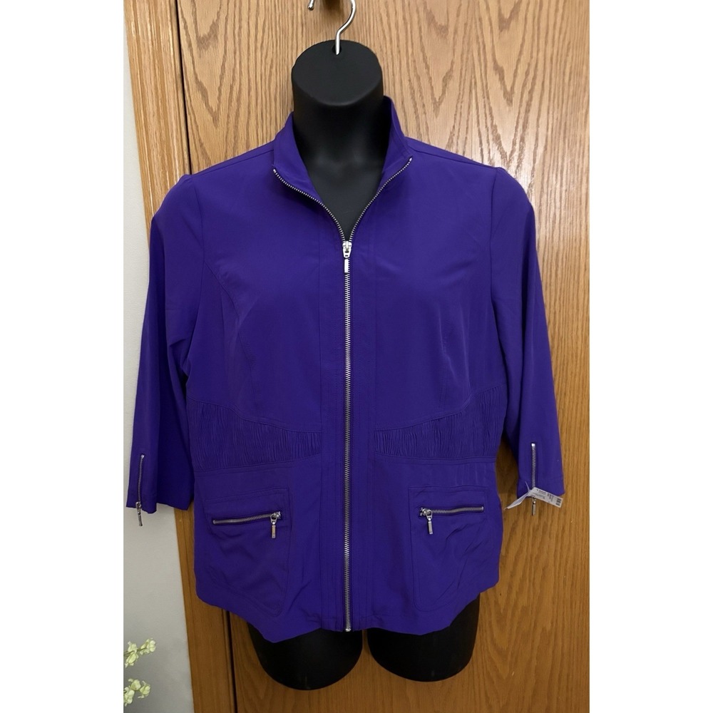 Zenergy By chicos Lightweight Purple Zippered Jacket